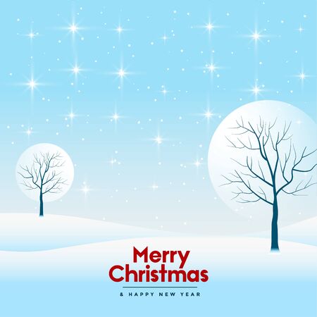 merry christmas beautiful winter landscape festival backgroundのイラスト素材