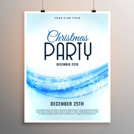 elegant christmas party snowflakes style flyer templateのイラスト素材