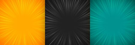 comic zoom lines empty background set designのイラスト素材