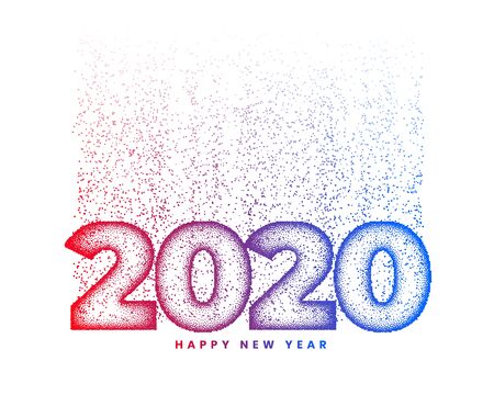 2020 made with particles colorful background design