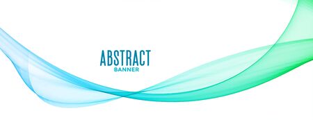 abstract blue transparent wavy lines banner designのイラスト素材
