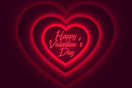 happy valentines day glowing red heart backgroundのイラスト素材