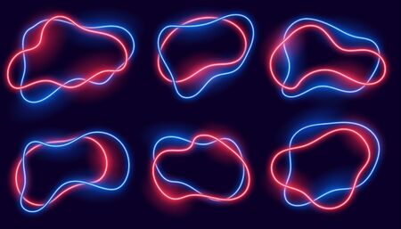 empty neon frames banner set of sixのイラスト素材