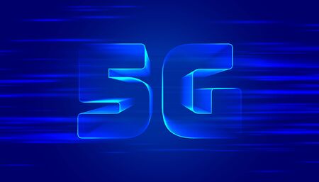 blue 5G fifth generation technology background designのイラスト素材