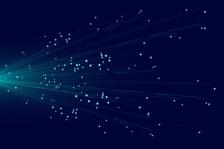 abstract particle blue lines technology background designのイラスト素材
