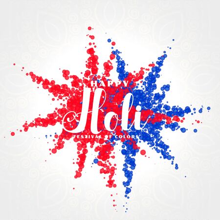 abstract red and blue color splash holi backgroundのイラスト素材