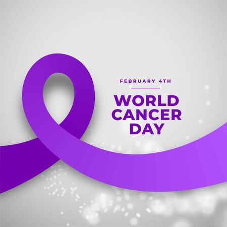 purple ribbon concept for world cancer day designのイラスト素材