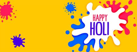 color splashes for happy holi festival bannerのイラスト素材