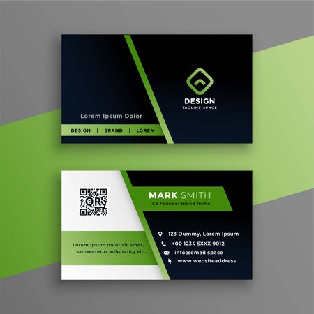professional green business card modern template designのイラスト素材