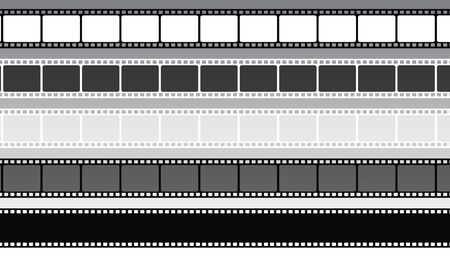 set of movie film strips in different styleのイラスト素材