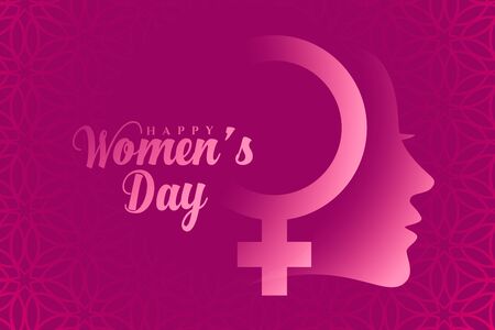 lovely womens day background with face and female symbolのイラスト素材