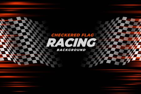 checkered racing flag speed background designのイラスト素材