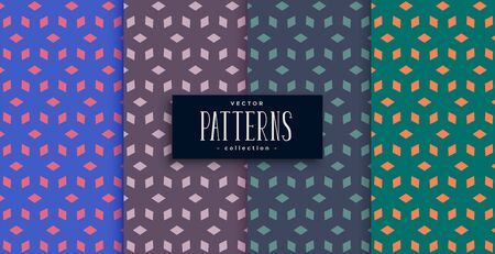 abstract diamond shape geometric pattern desgn set