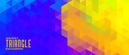 yellow and blue abstract triangle pattern banner designのイラスト素材
