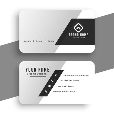 clean minimal grey business card template designのイラスト素材
