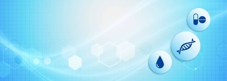 medical science banner in blue color shadeのイラスト素材