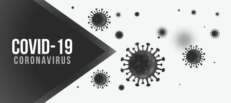covid-19 novel coronavirus banner with virus particlesのイラスト素材