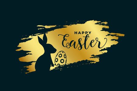 happy easter festival background in golden themeのイラスト素材