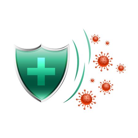healthcare medical shield protecting virus to enterのイラスト素材