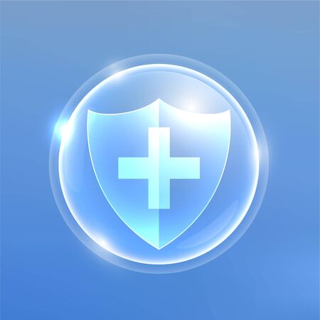 medical protextion shield against viruses or bacteriaのイラスト素材
