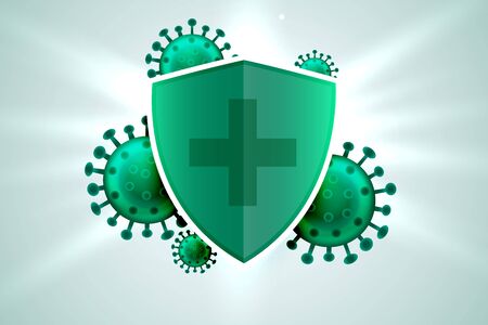 medical shield protecting from corona virus infectionのイラスト素材