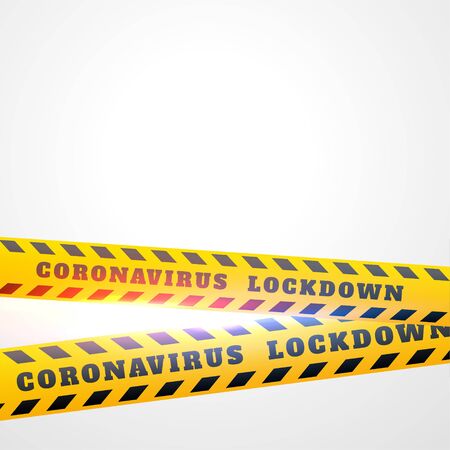 coronavirus covid-19 lockdown yellow tape background designのイラスト素材
