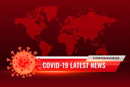 covid19 coronavirus latest news updates red backgroundのイラスト素材