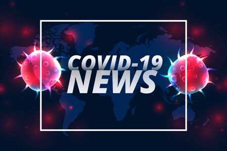 covid-19 news and updates banner with virus cellのイラスト素材
