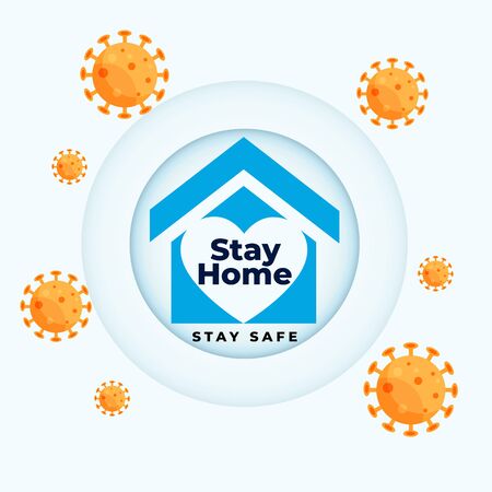 stay home and coronavirus protection concept backgroundのイラスト素材