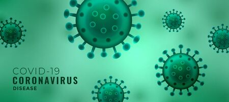 coronavirus covid-19 floating virus cells banner designのイラスト素材