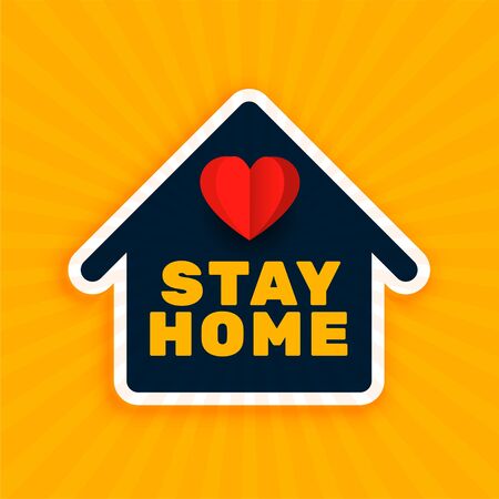 stay home background with house and heart symbolのイラスト素材