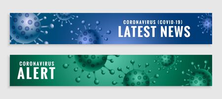 coronavirus covid19 latest news and alert banners setのイラスト素材