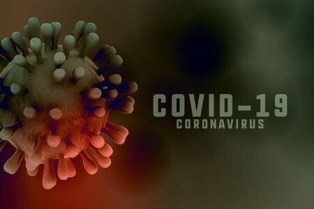 coronavirus infection background with 3d virus cellのイラスト素材