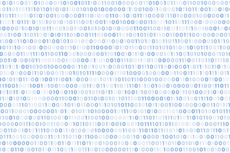 binary code white background with floating numbersのイラスト素材