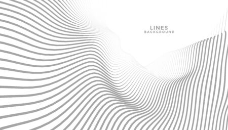 abstract wavy flowing lines in perspective backgroundのイラスト素材