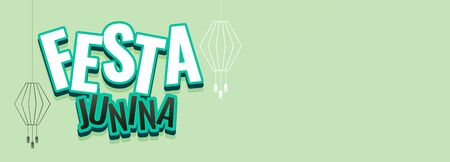 festa junina festival banner with text spaceのイラスト素材