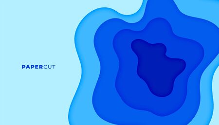 blue papercut abstract background in 3d style designのイラスト素材