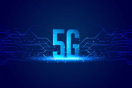 digital 5G technology concept background for superfast speedのイラスト素材