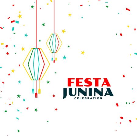 festa junina celebration background with falling confettiのイラスト素材