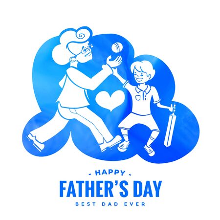 dad playing with son happy fathers day backgroundのイラスト素材