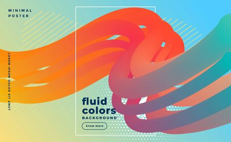 modern 3d flowing lines colorful abstract background designのイラスト素材