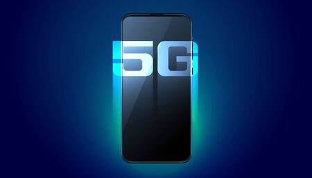 digital mobile 5G fifth generation fast speed technology background