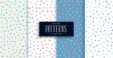 elegant memphis style cute patterns set of fourのイラスト素材