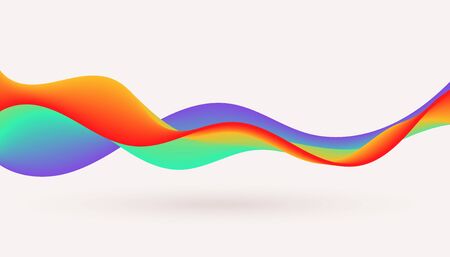 dynamic colorful fluid wave flowing background designのイラスト素材