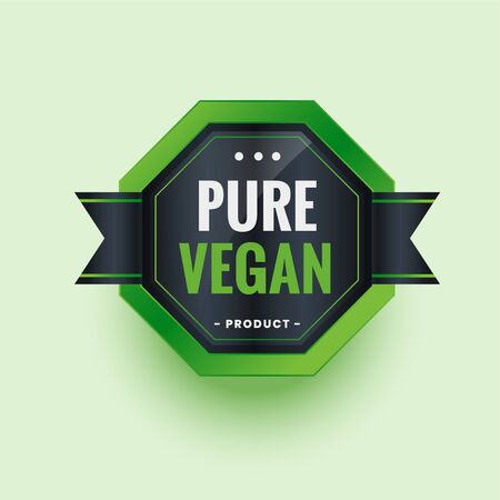 pure vegan eco organic product label or stickerのイラスト素材
