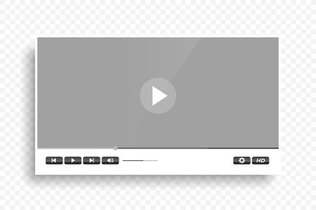 white clean modern video player template designのイラスト素材