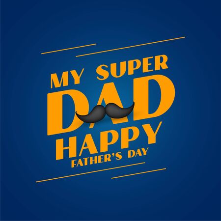 super dad happy fathers day card designのイラスト素材