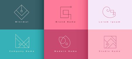 logo designs concept set in minimal styleのイラスト素材