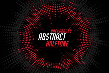 abstract halftone circular lines red black pattern backgroundのイラスト素材