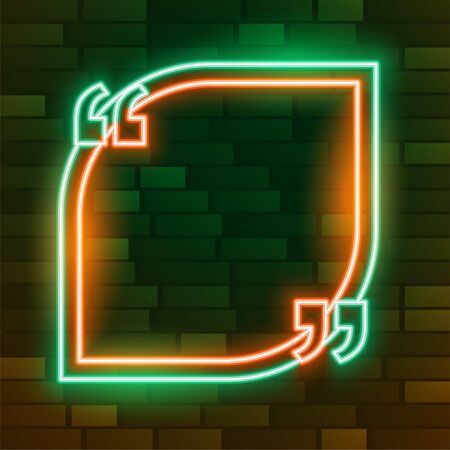 empty neon glowing quotation frame with text spaceのイラスト素材